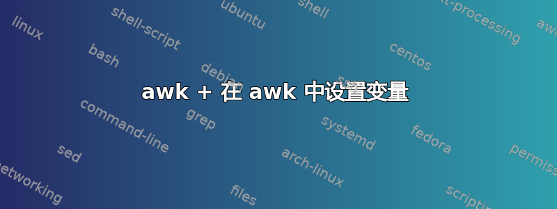 awk + ​​在 awk 中设置变量