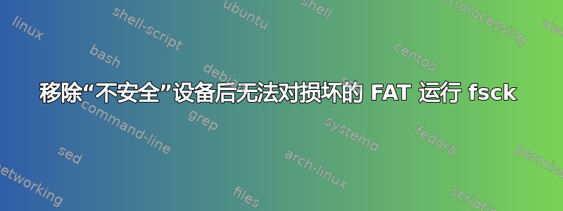 移除“不安全”设备后无法对损坏的 FAT 运行 fsck