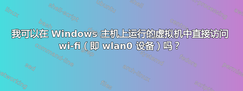 我可以在 Windows 主机上运行的虚拟机中直接访问 wi-fi（即 wlan0 设备）吗？