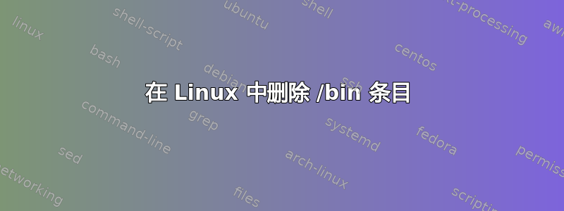 在 Linux 中删除 /bin 条目