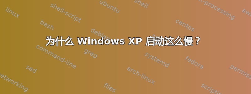 为什么 Windows XP 启动这么慢？