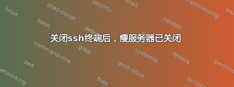 关闭ssh终端后，瘦服务器已关闭