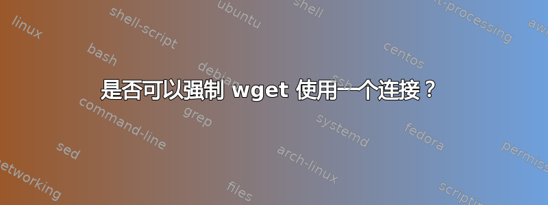 是否可以强制 wget 使用一个连接？