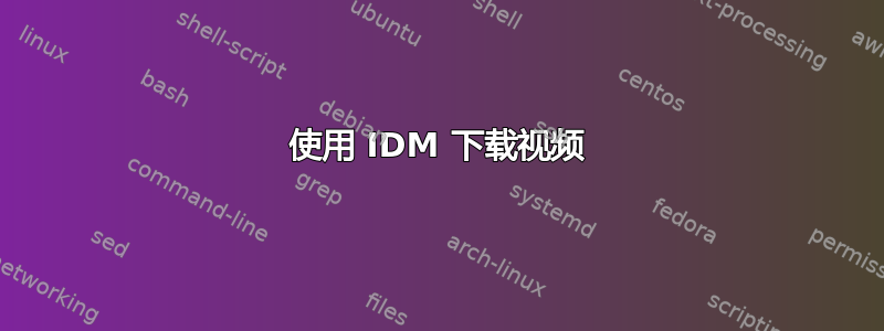 使用 IDM 下载视频