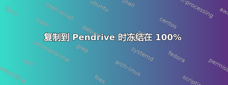 复制到 Pendrive 时冻结在 100%