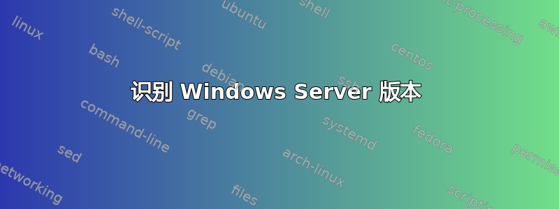 识别 Windows Server 版本