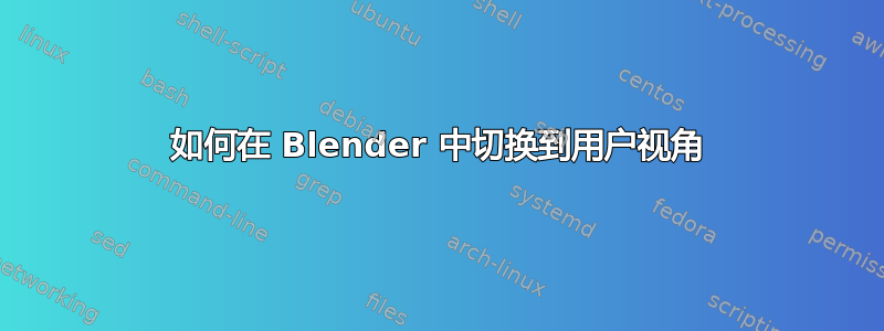 如何在 Blender 中切换到用户视角