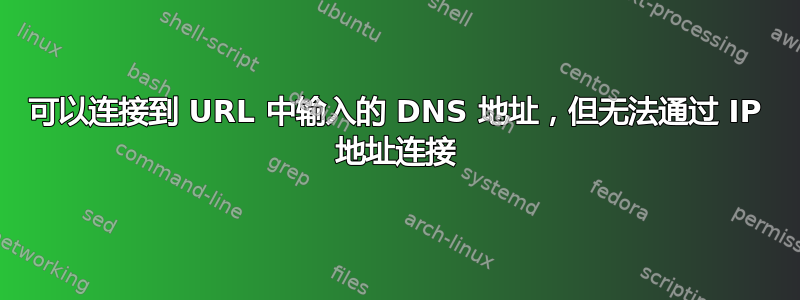 可以连接到 URL 中输入的 DNS 地址，但无法通过 IP 地址连接