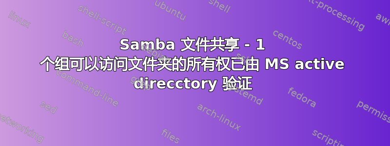 Samba 文件共享 - 1 个组可以访问文件夹的所有权已由 MS active direcctory 验证