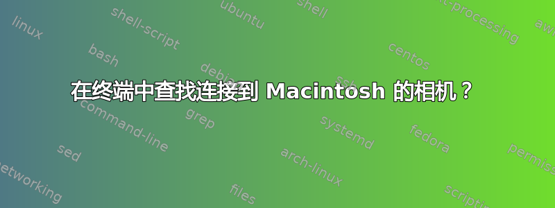 在终端中查找连接到 Macintosh 的相机？