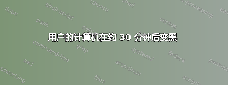 用户的计算机在约 30 分钟后变黑