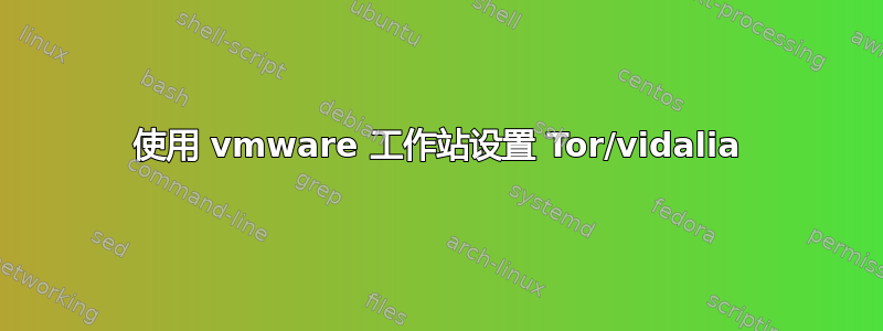 使用 vmware 工作站设置 Tor/vidalia