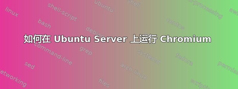 如何在 Ubuntu Server 上运行 Chromium