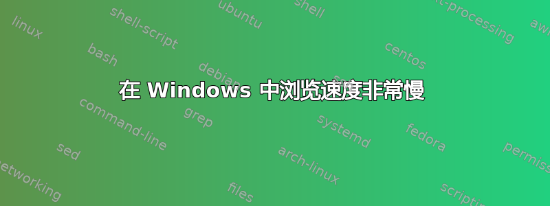 在 Windows 中浏览速度非常慢