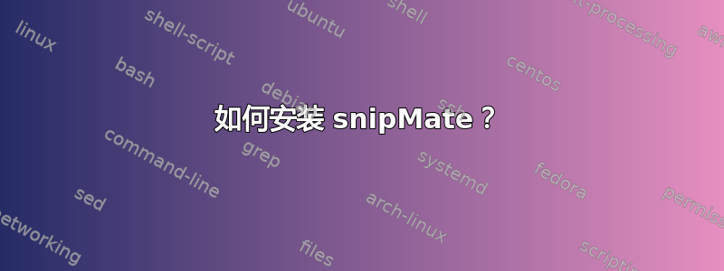 如何安装 snipMate？