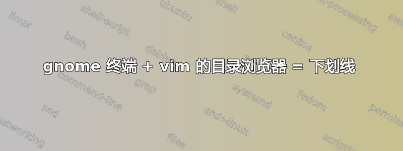 gnome 终端 + vim 的目录浏览器 = 下划线