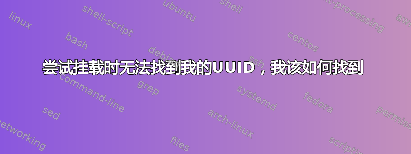 尝试挂载时无法找到我的UUID，我该如何找到