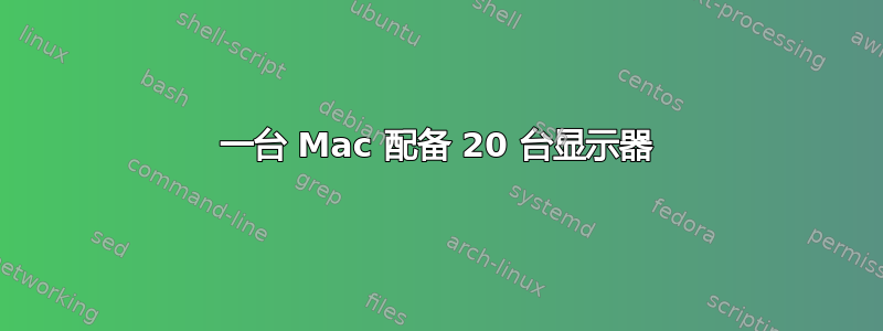 一台 Mac 配备 20 台显示器