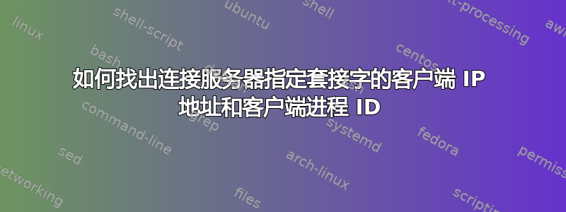 如何找出连接服务器指定套接字的客户端 IP 地址和客户端进程 ID