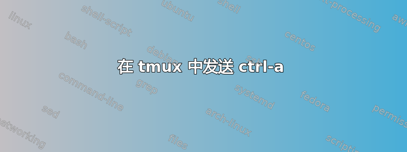 在 tmux 中发送 ctrl-a