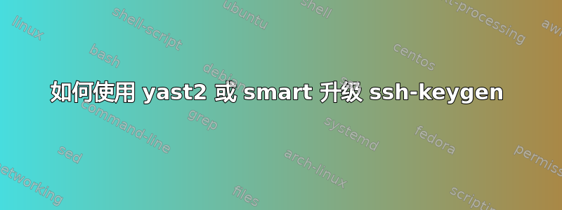 如何使用 yast2 或 smart 升级 ssh-keygen