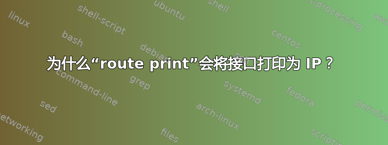 为什么“route print”会将接口打印为 IP？