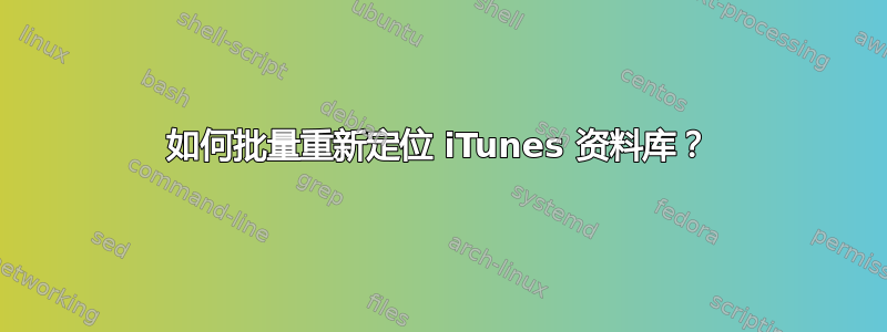 如何批量重新定位 iTunes 资料库？