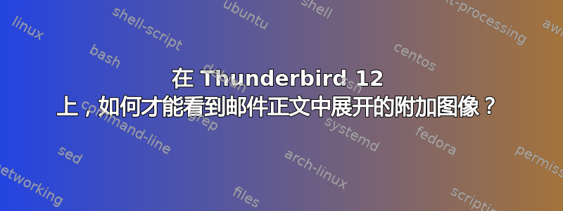 在 Thunderbird 12 上，如何才能看到邮件正文中展开的附加图像？