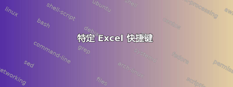 特定 Excel 快捷键