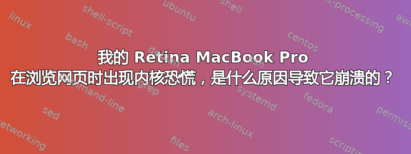 我的 Retina MacBook Pro 在浏览网页时出现内核恐慌，是什么原因导致它崩溃的？