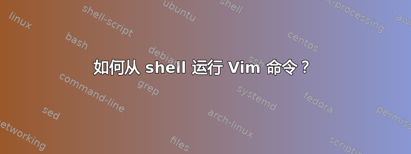 如何从 shell 运行 Vim 命令？