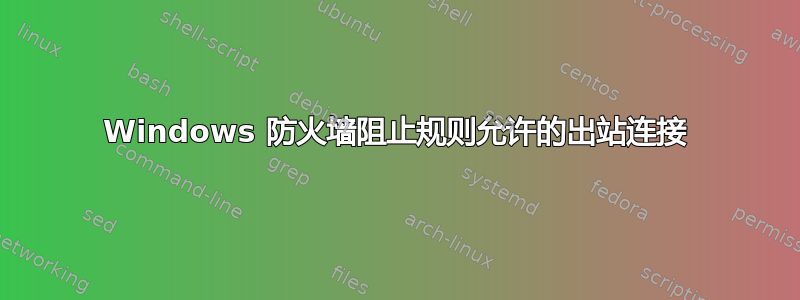 Windows 防火墙阻止规则允许的出站连接