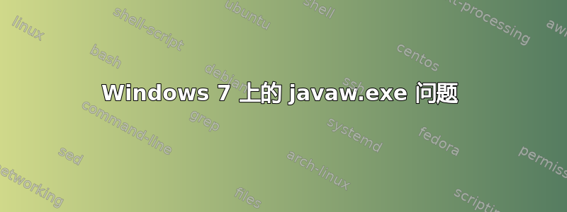 Windows 7 上的 javaw.exe 问题