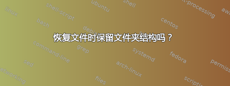 恢复文件时保留文件夹结构吗？