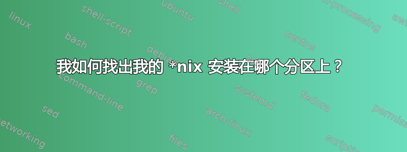 我如何找出我的 *nix 安装在哪个分区上？