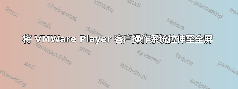 将 VMWare Player 客户操作系统拉伸至全屏