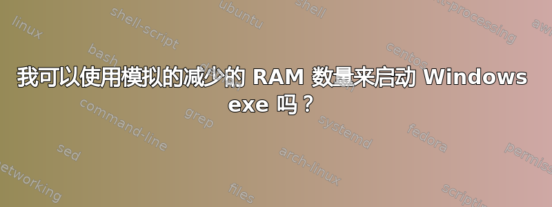 我可以使用模拟的减少的 RAM 数量来启动 Windows exe 吗？