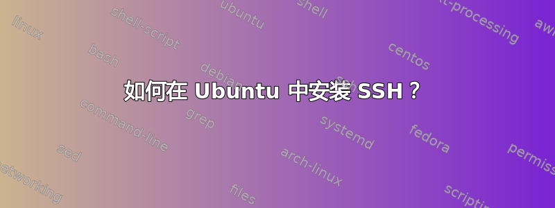 如何在 Ubuntu 中安装 SSH？