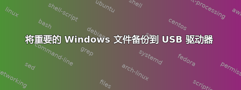 将重要的 Windows 文件备份到 USB 驱动器