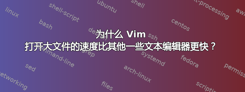 为什么 Vim 打开大文件的速度比其他一些文本编辑器更快？