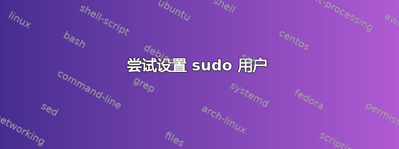 尝试设置 sudo 用户