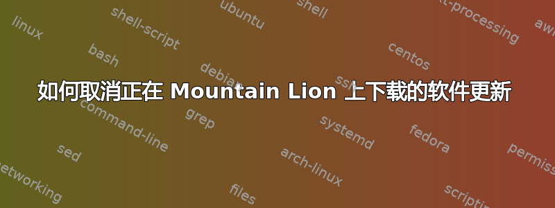 如何取消正在 Mountain Lion 上下载的软件更新