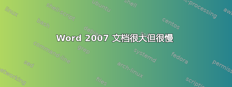 Word 2007 文档很大但很慢