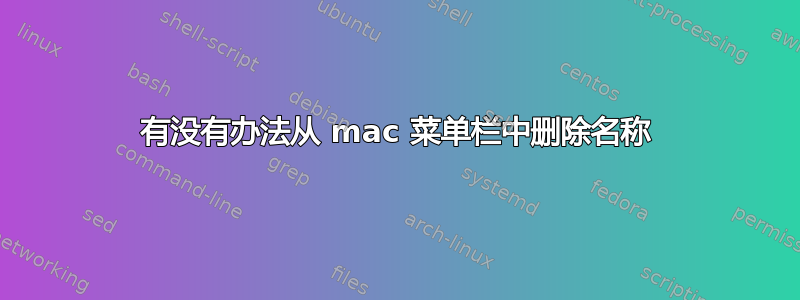 有没有办法从 mac 菜单栏中删除名称