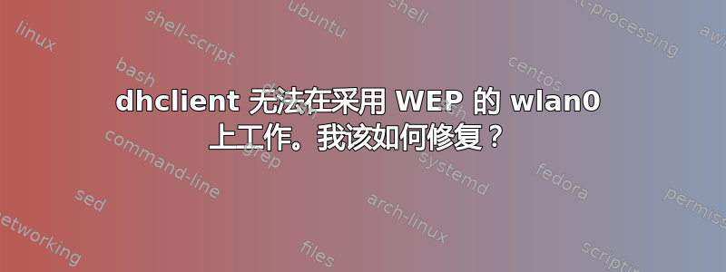 dhclient 无法在采用 WEP 的 wlan0 上工作。我该如何修复？