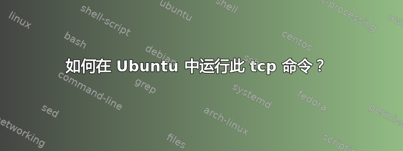 如何在 Ubuntu 中运行此 tcp 命令？ 