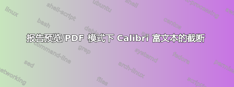 报告预览/PDF 模式下 Calibri 富文本的截断