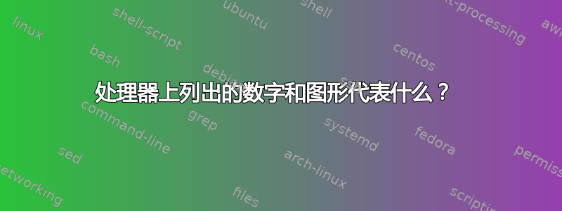 处理器上列出的数字和图形代表什么？ 