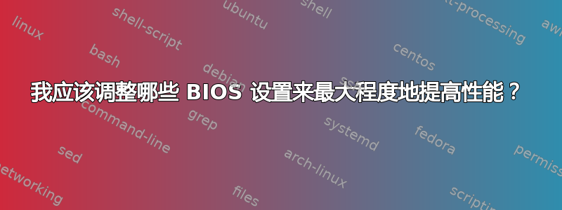 我应该调整哪些 BIOS 设置来最大程度地提高性能？