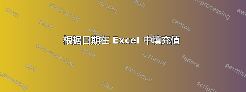 根据日期在 Excel 中填充值